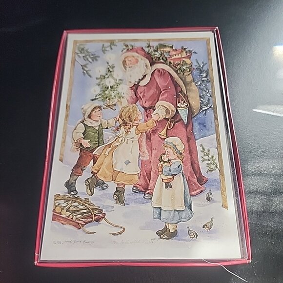 Lean'in Tree Christmas Cards The Enchanted Visitor   10 Cards / Envelopes Boxed - Picture 1 of 4